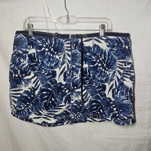 Vintage y2k 90s blue floral mini board skirt